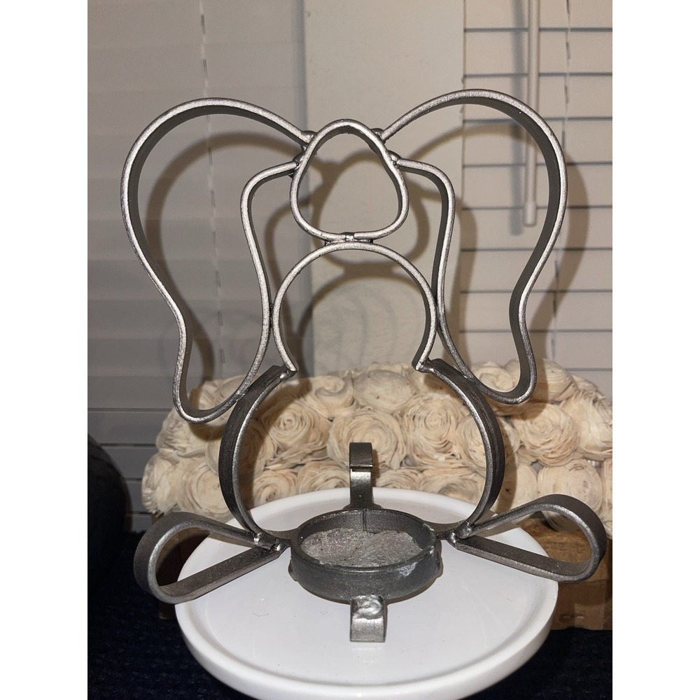 Wrought Iron Metal Rabbit Bunny‎ Tea Light/Votive Candle Holder Farmhouse Easter